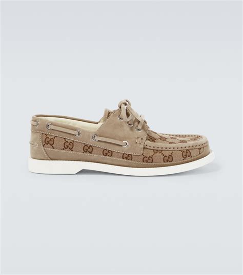 gucci purple boat shoes|gg leather canvas boat shoes.